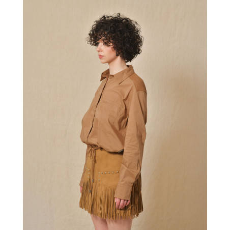 Chemisier en coton en coton camel She’s So