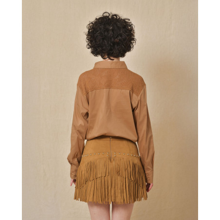 Chemisier en coton en coton camel She’s So