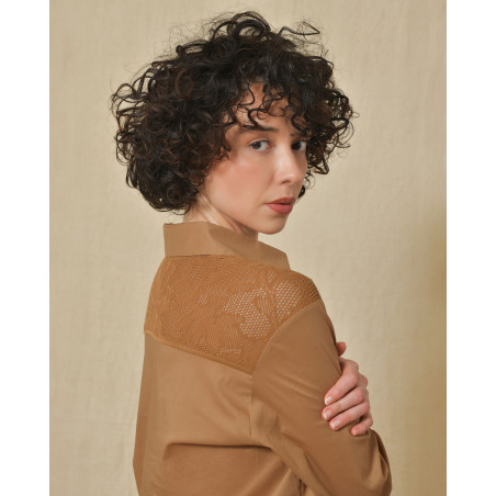 Chemisier en coton en coton camel She’s So