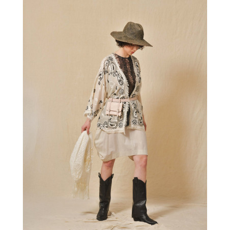 Gilet beige à motifs Parosh