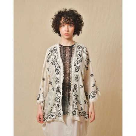 Gilet beige à motifs Parosh