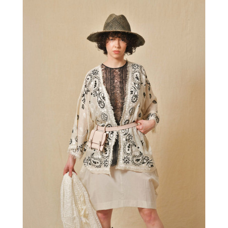 Gilet beige à motifs Parosh