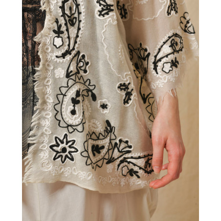 Gilet beige à motifs Parosh