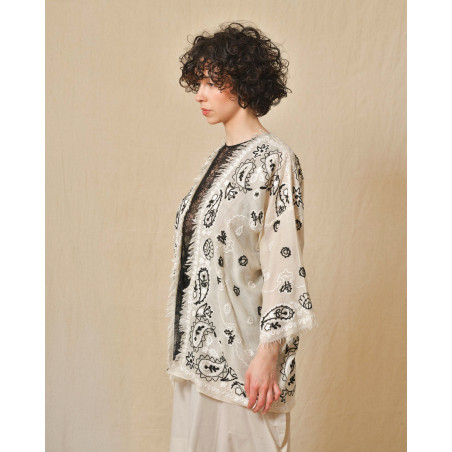 Gilet beige à motifs Parosh