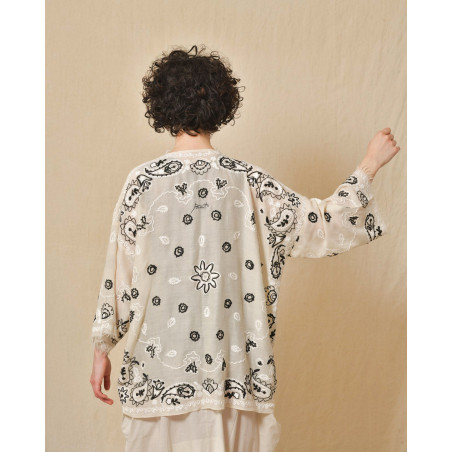 Gilet beige à motifs Parosh