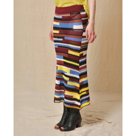 Jupe en maille multicolore Sfizio