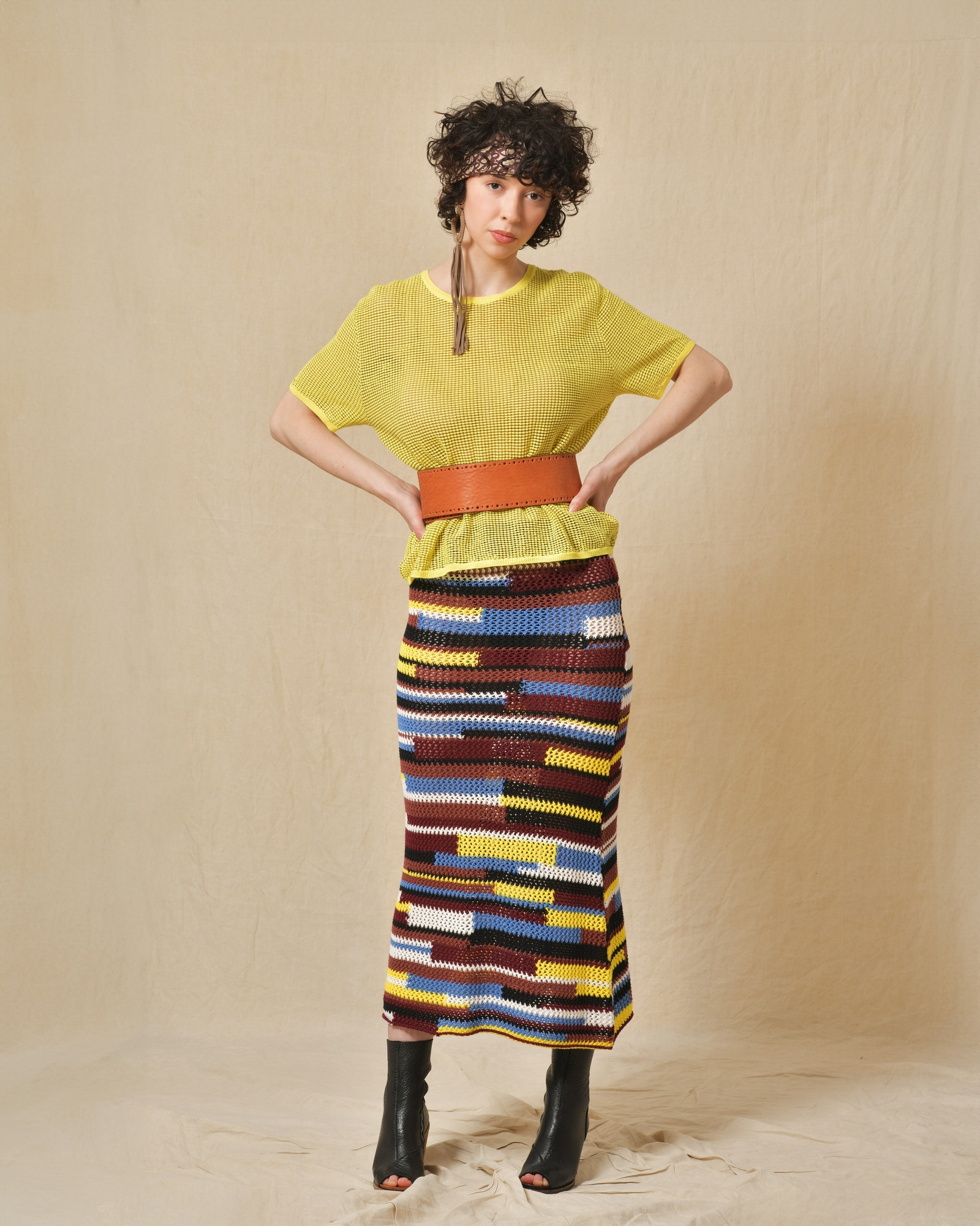 Jupe en maille multicolore Sfizio