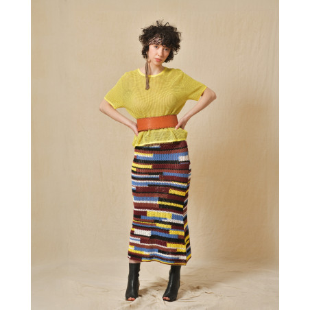 Jupe en maille multicolore Sfizio