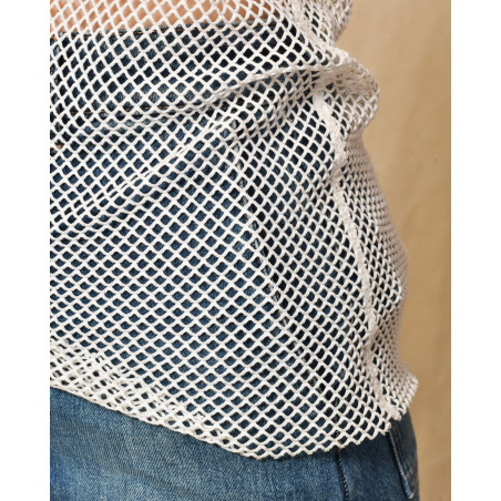 Top blanc en resille Nude