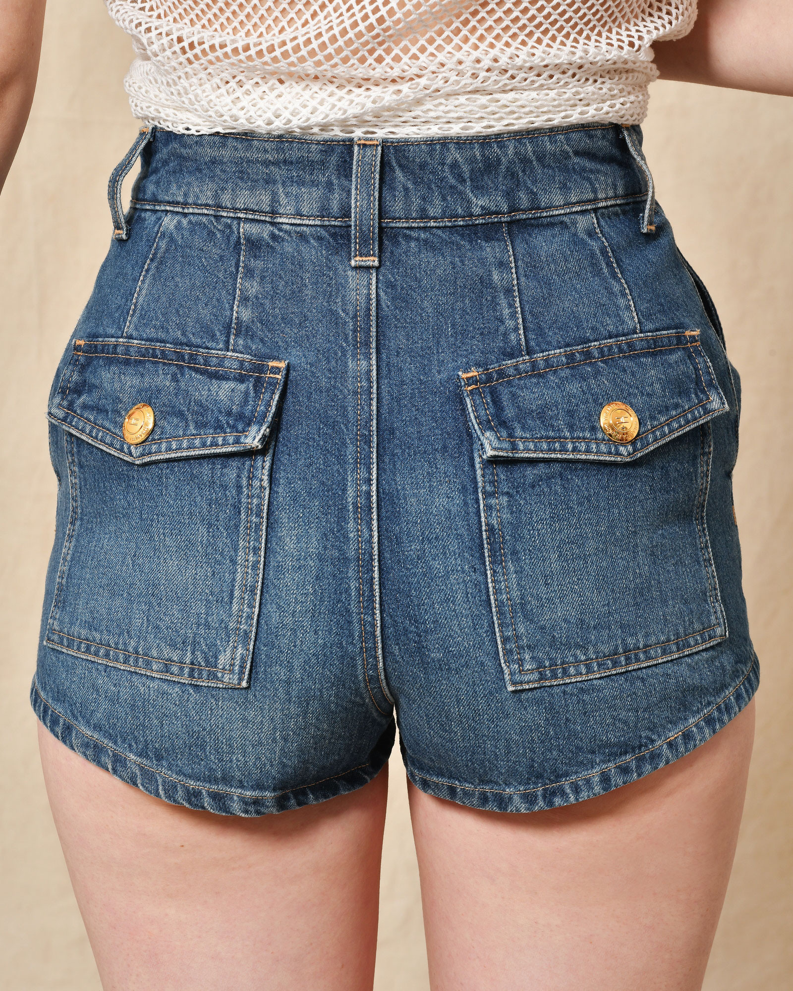 Short en coton bleu Elisabetta Franchi