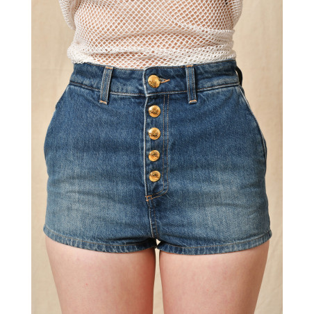 Short en coton bleu Elisabetta Franchi