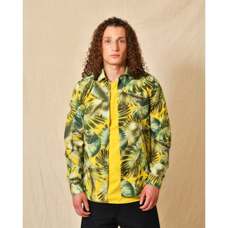 Chemise en soie jaune à motifs Lords & Fools