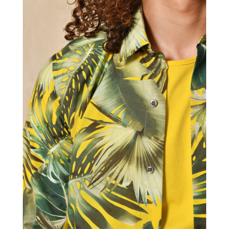 Chemise en soie jaune à motifs Lords & Fools