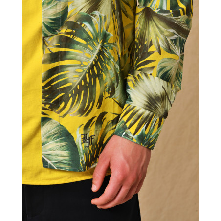 Chemise en soie jaune à motifs Lords & Fools