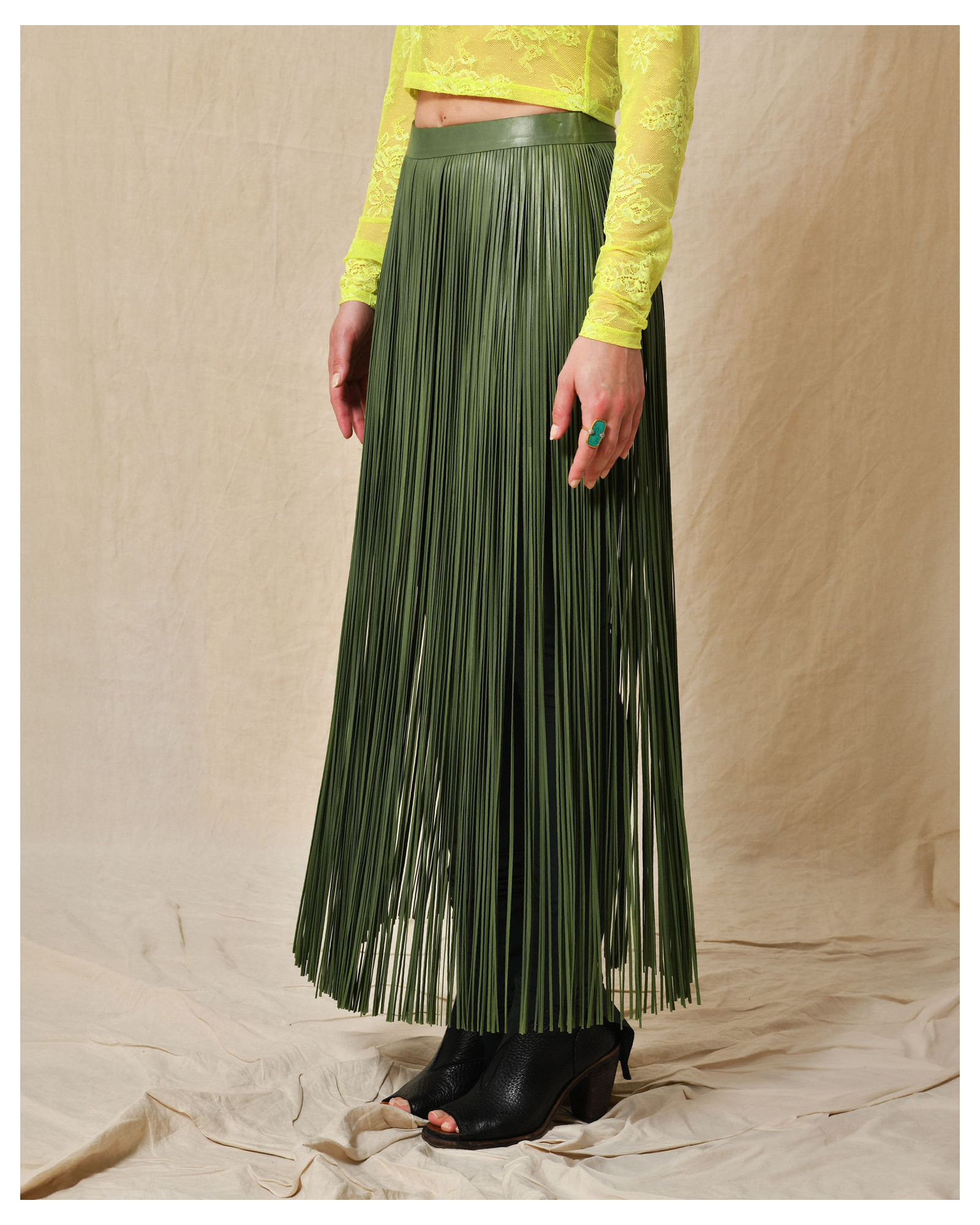 Jupe à franges longues Valentino