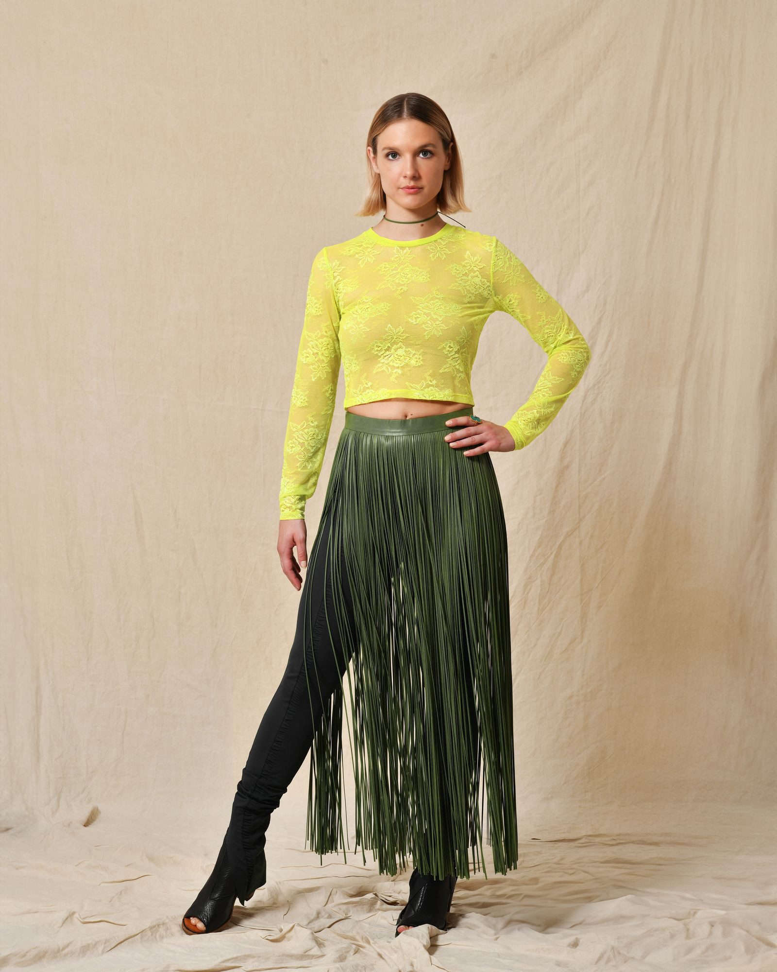 Jupe à franges longues Valentino