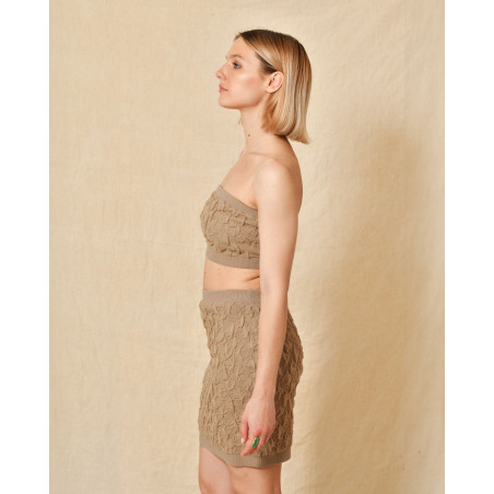 Bandeau gaufré beige Elisabetta Franchi