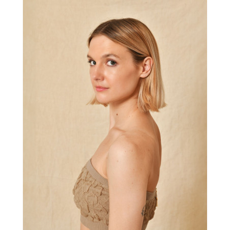 Bandeau gaufré beige Elisabetta Franchi