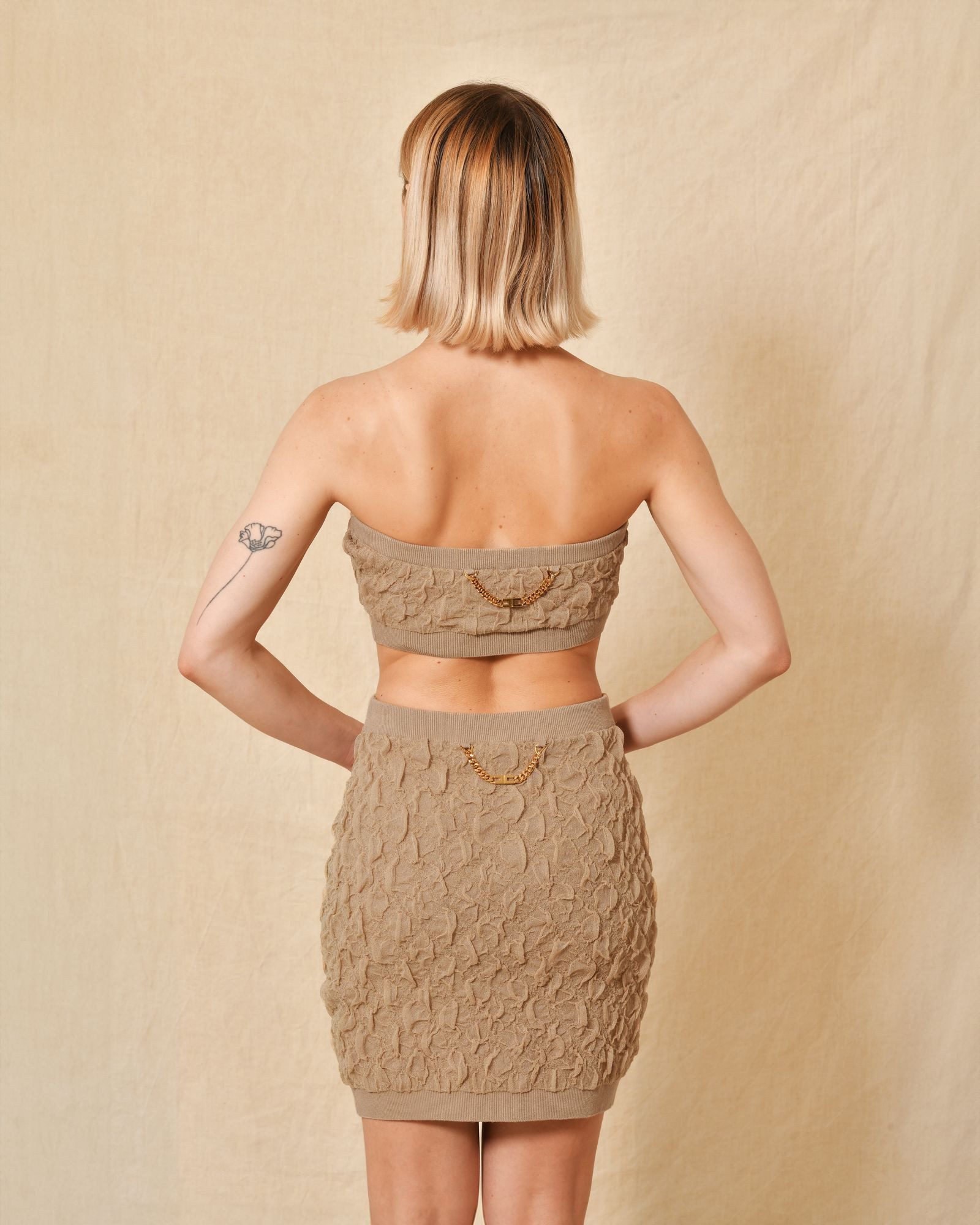 Bandeau gaufré beige Elisabetta Franchi