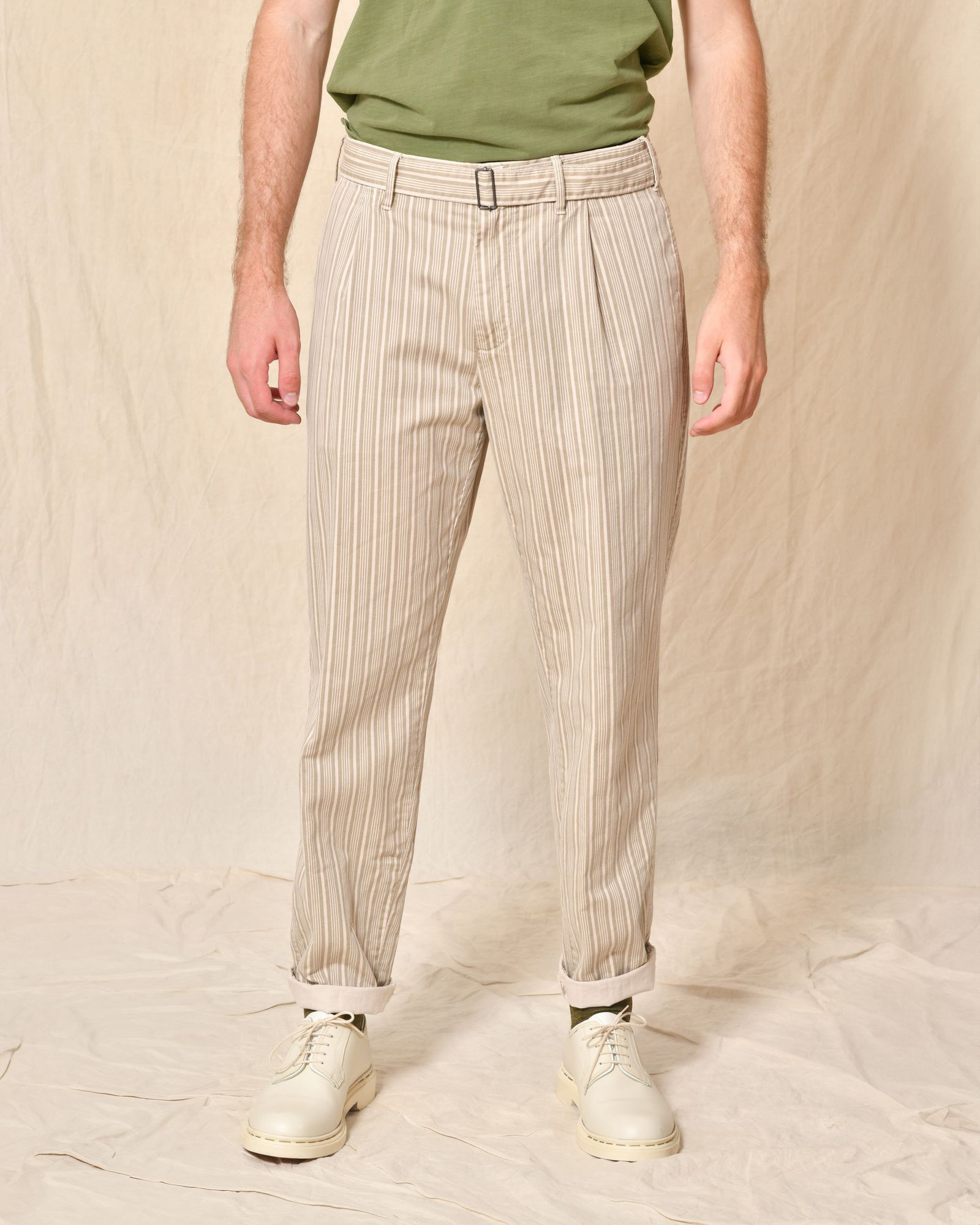 Pantalon à rayures beige AT.P.CO