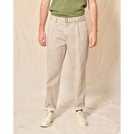 Pantalon à rayures beige AT.P.CO