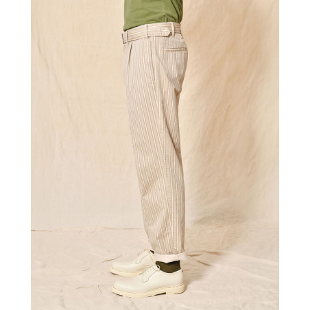 Pantalon à rayures beige AT.P.CO
