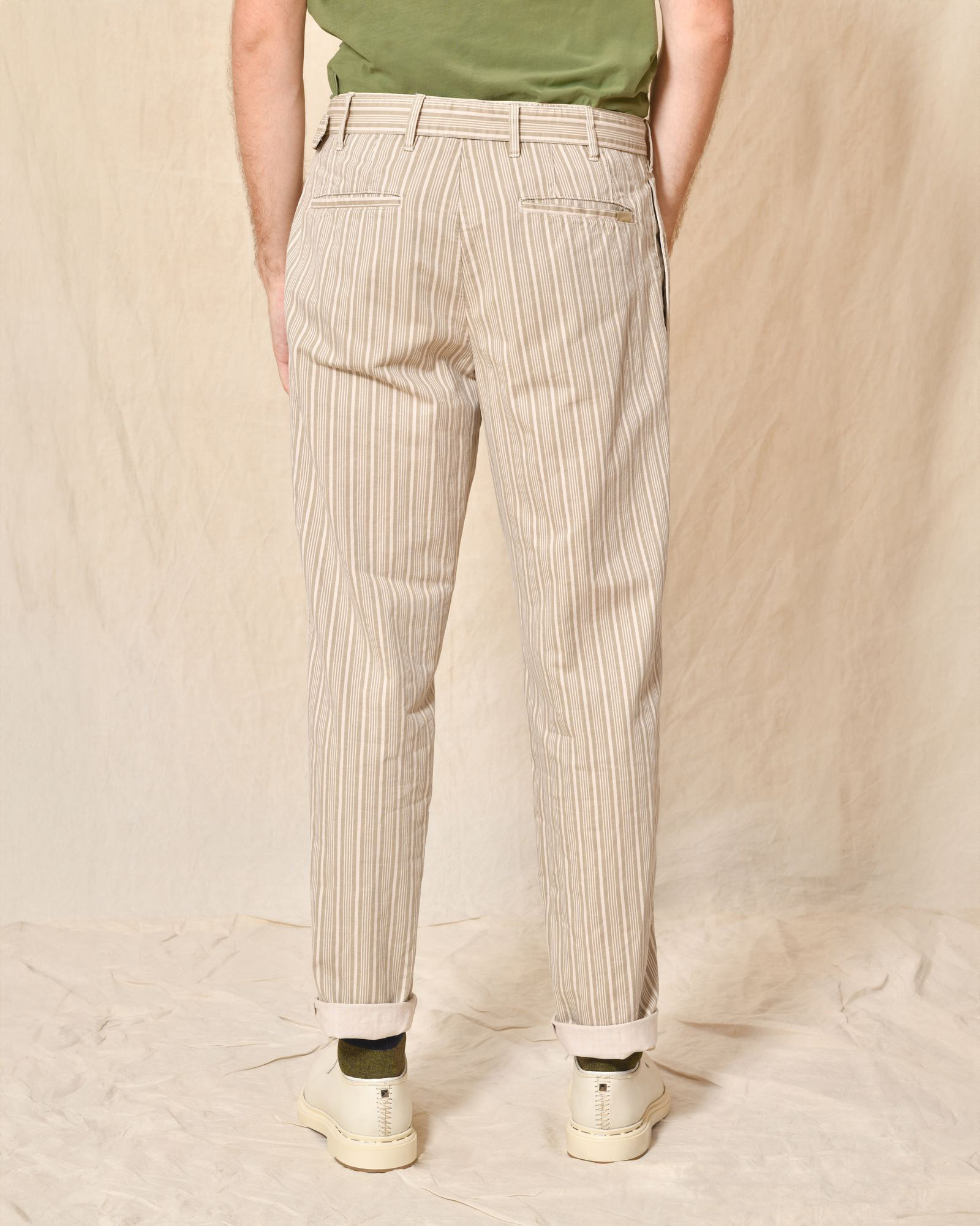 Pantalon à rayures beige AT.P.CO