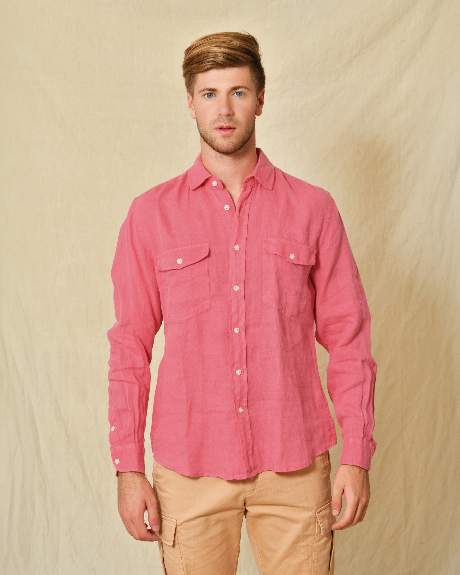 Chemise en lin rose AT.P.CO