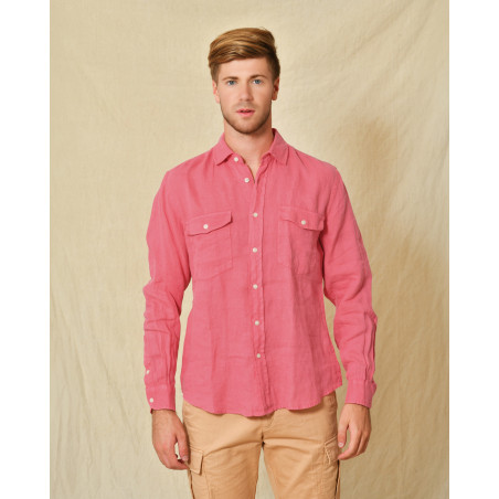 Chemise en lin rose AT.P.CO