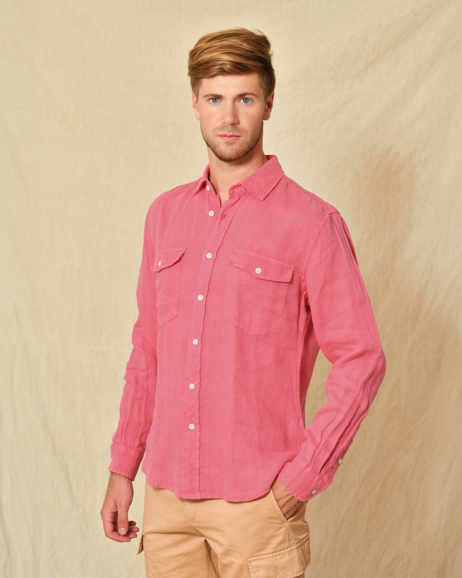 Chemise en lin rose AT.P.CO