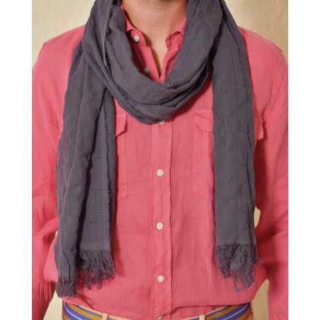 Echarpe effet effiloché violette Claudio Cutuli