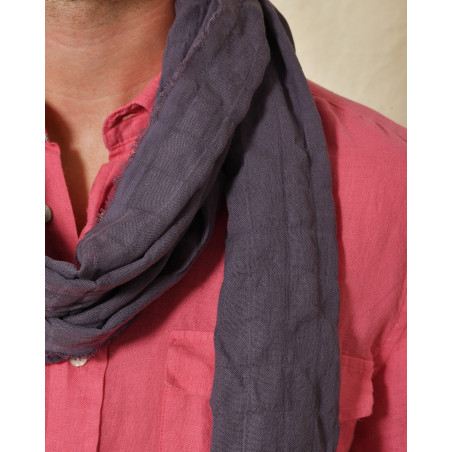 Echarpe effet effiloché violette Claudio Cutuli