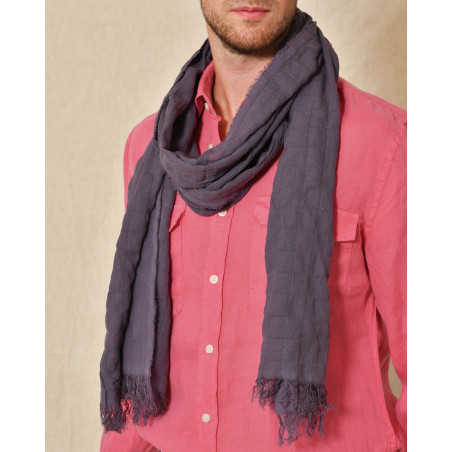 Echarpe effet effiloché violette Claudio Cutuli