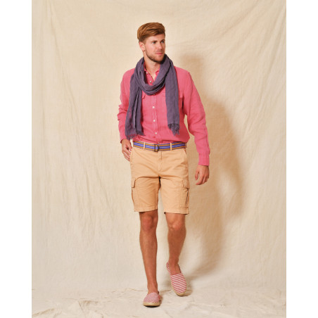 Echarpe effet effiloché violette Claudio Cutuli