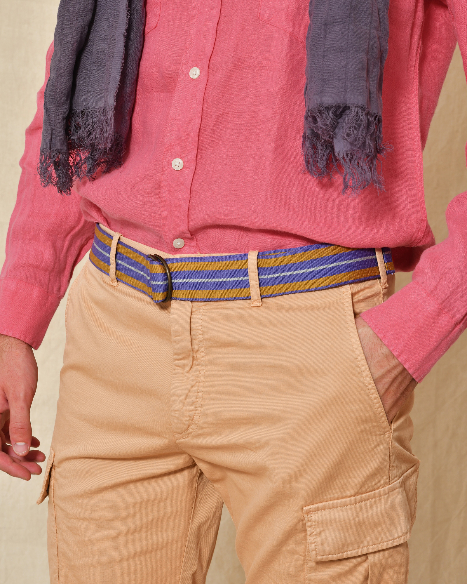 Ceinture en toile tricolore Chloé Stora