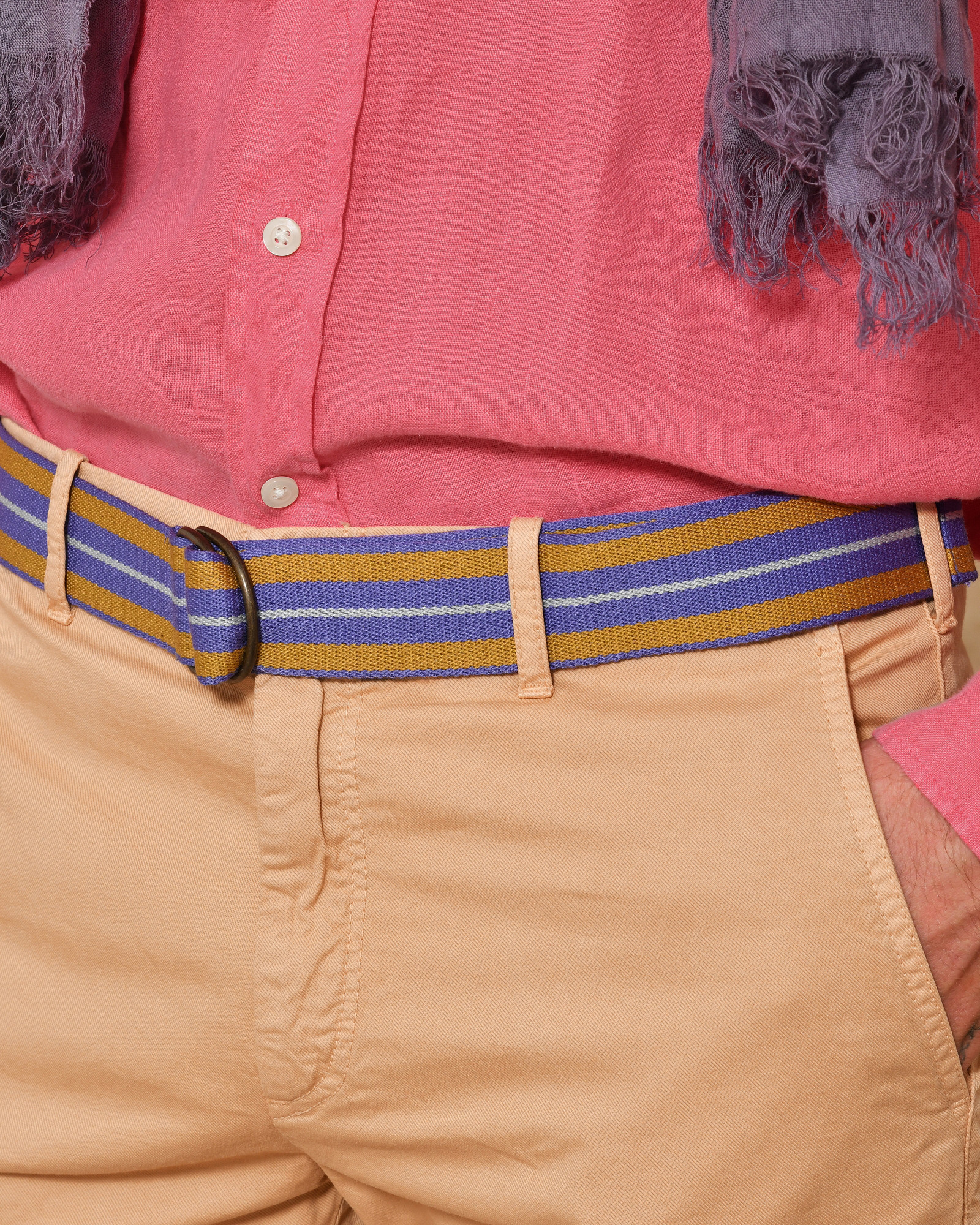 Ceinture en toile tricolore Chloé Stora