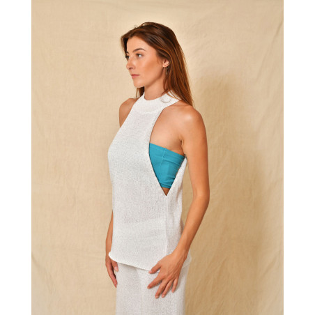 Top en maille blanc à sequins Liviana Conti