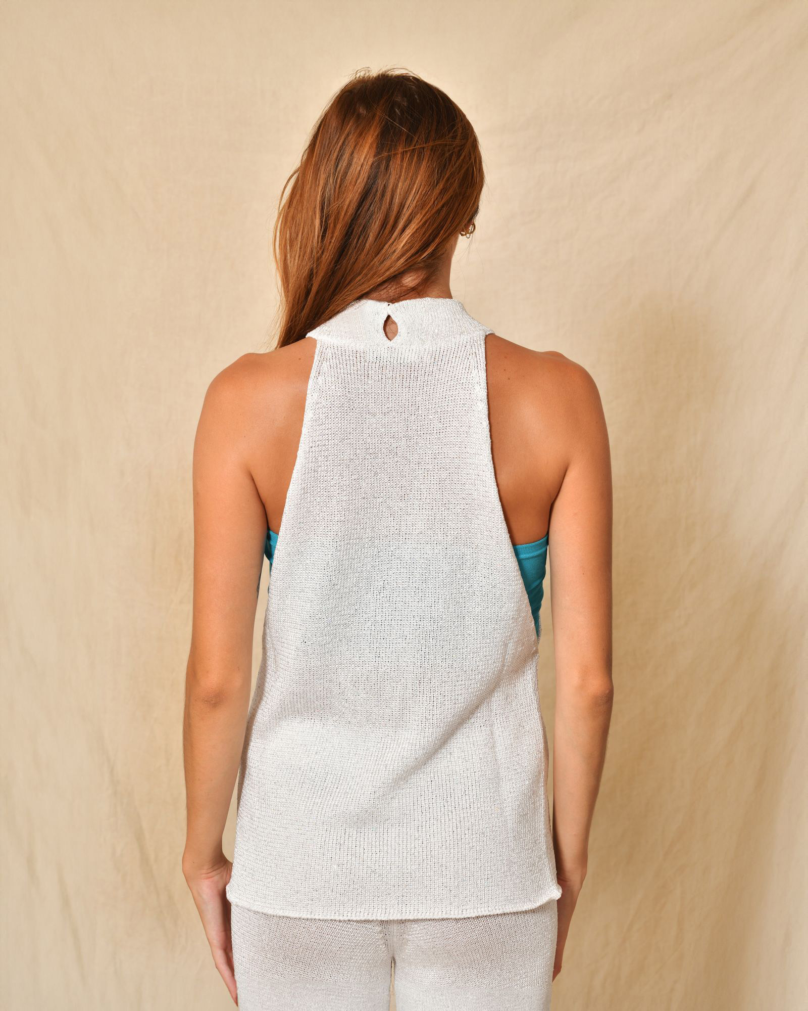 Top en maille blanc à sequins Liviana Conti