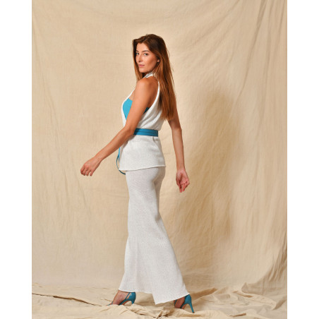 Top en maille blanc à sequins Liviana Conti