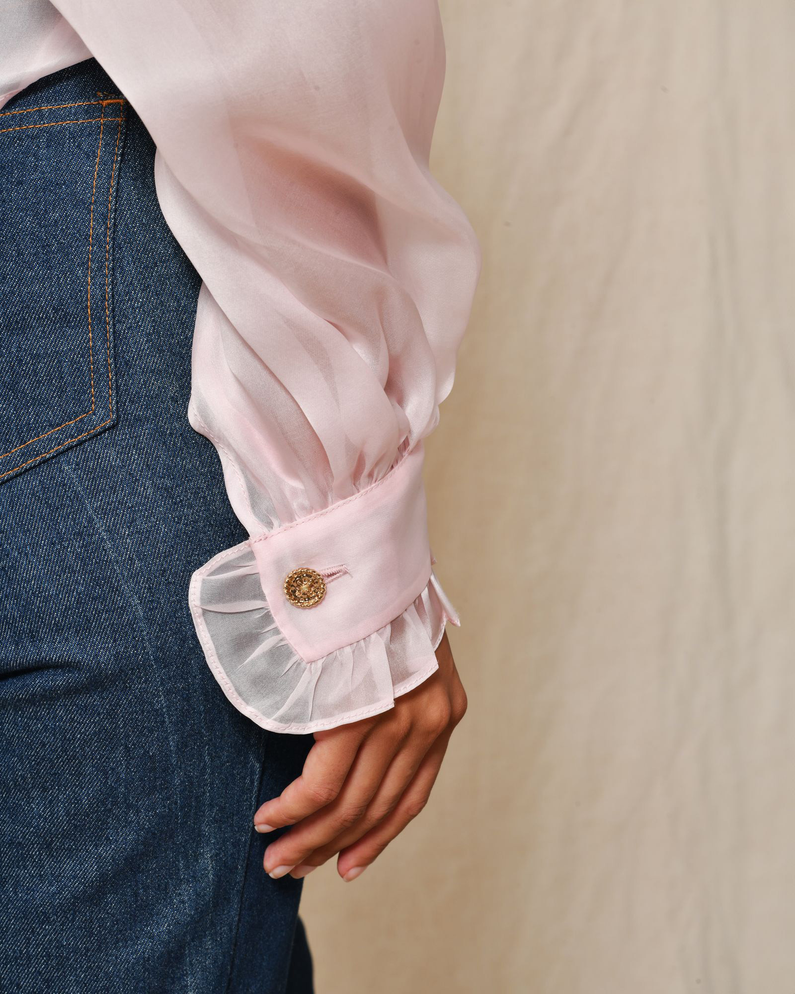 Chemisier en organza col lavallière Edward Achour