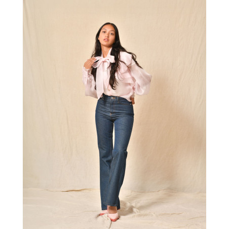 Chemisier en organza col lavallière Edward Achour