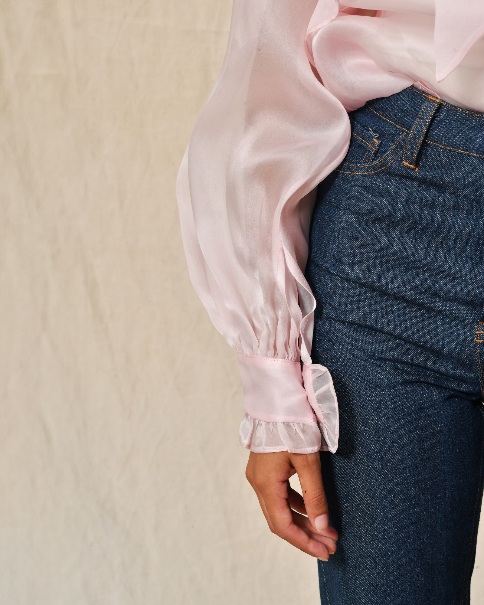 Chemisier en organza col lavallière Edward Achour