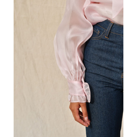 Chemisier en organza col lavallière Edward Achour