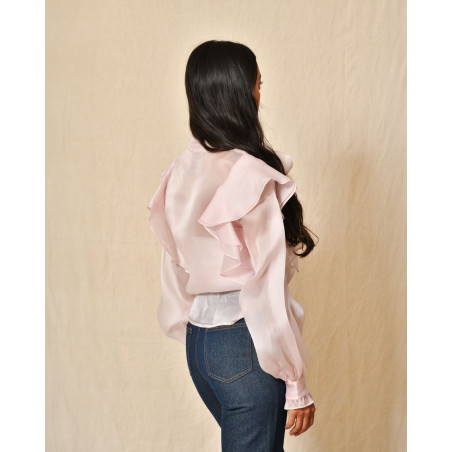 Chemisier en organza col lavallière Edward Achour