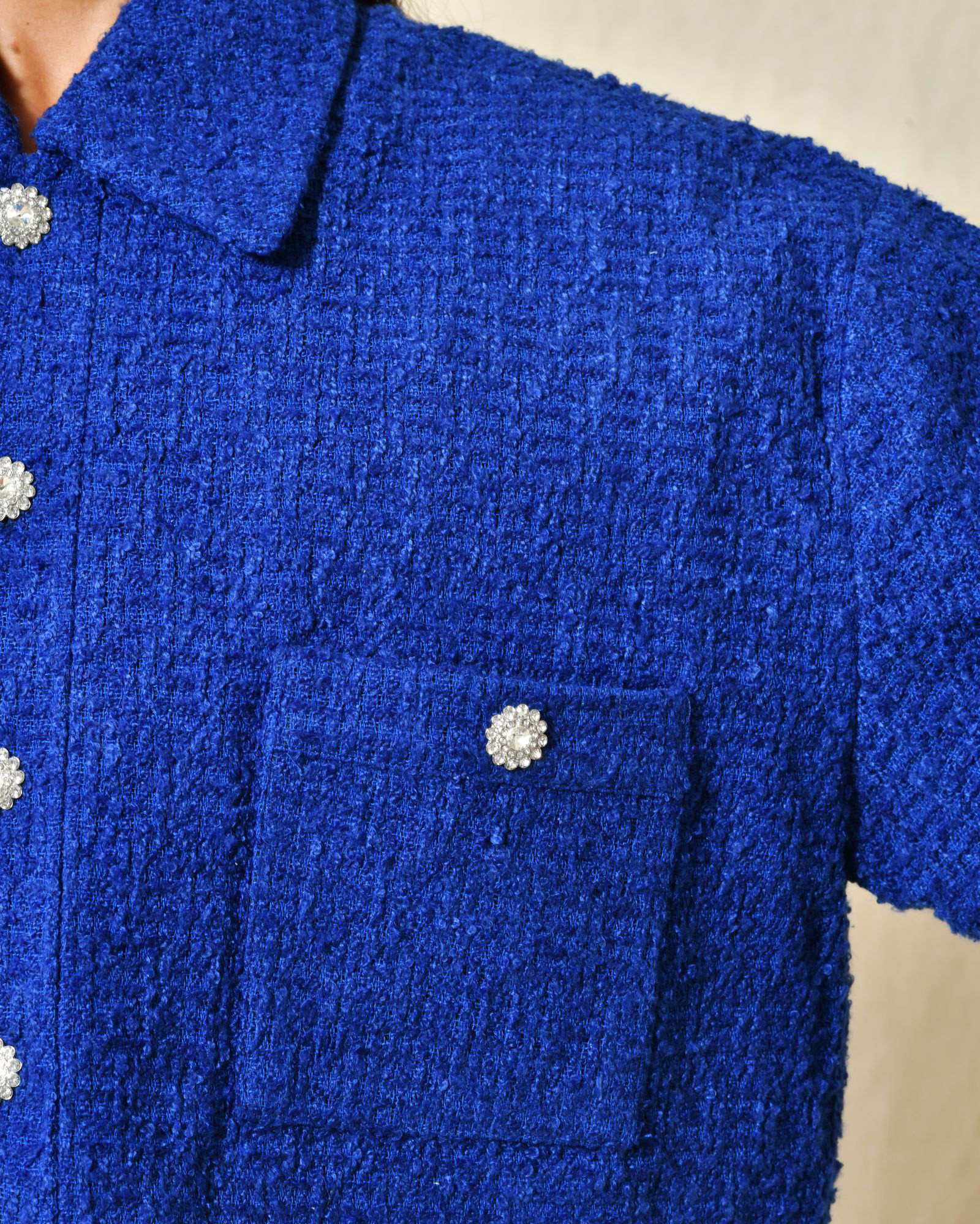 Veste en tweed bleu Edward Achour