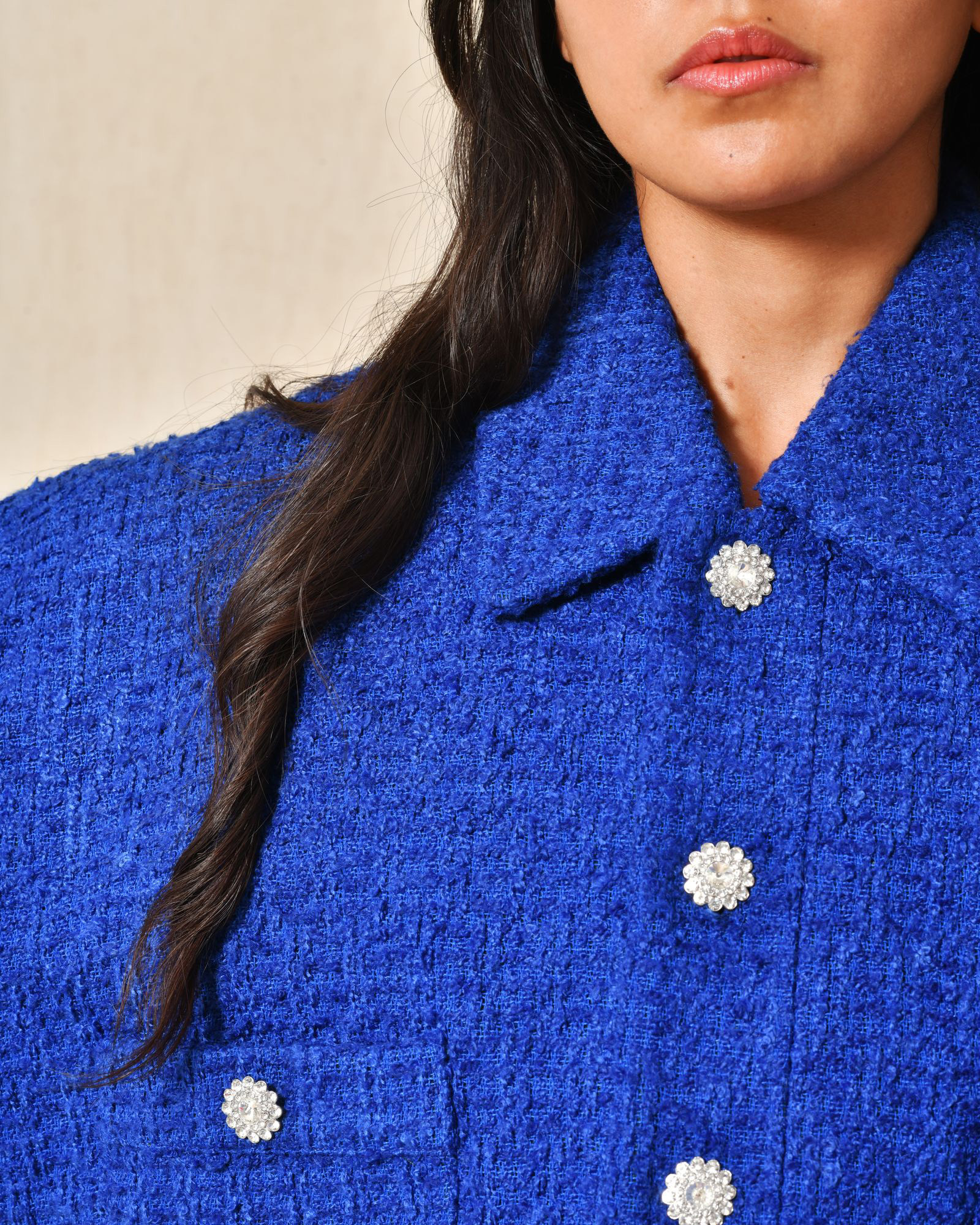 Veste en tweed bleu Edward Achour