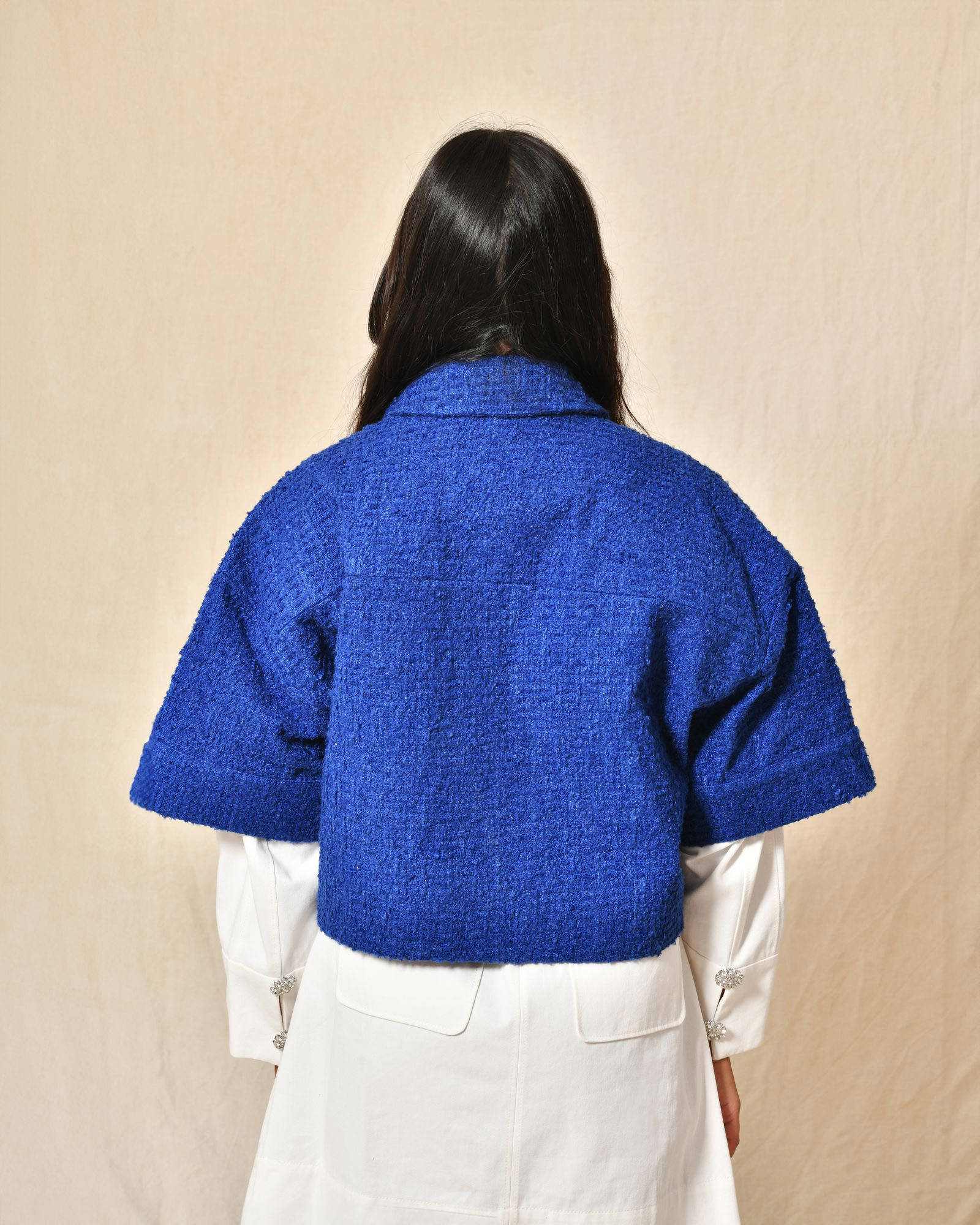 Veste en tweed bleu Edward Achour