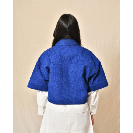 Veste en tweed bleu Edward Achour