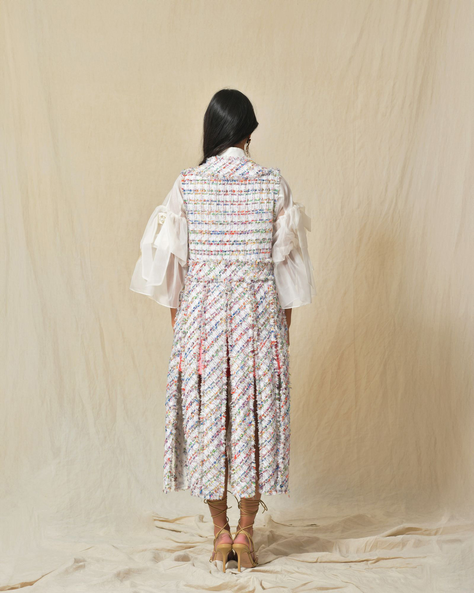 Manteau sans manches en tweed Edward Achour