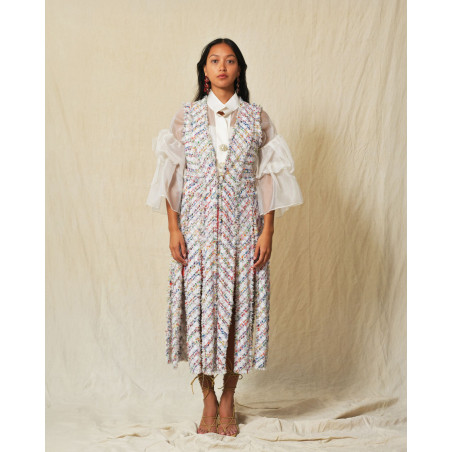 Manteau sans manches en tweed Edward Achour